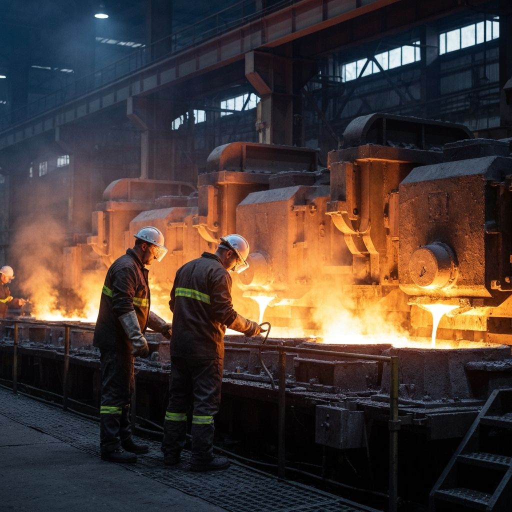 Modern Lodge foundry production line with workers
